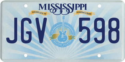MS license plate JGV598