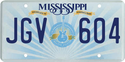 MS license plate JGV604