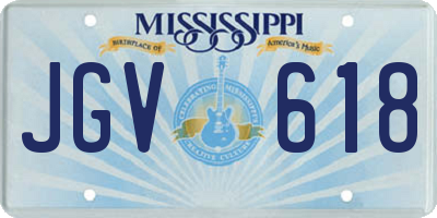 MS license plate JGV618