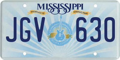 MS license plate JGV630