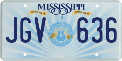 MS license plate JGV636