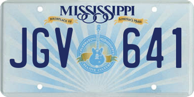 MS license plate JGV641