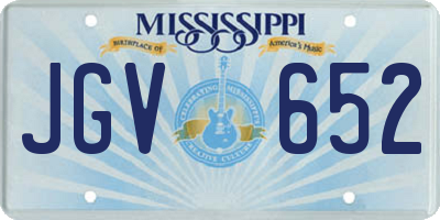 MS license plate JGV652