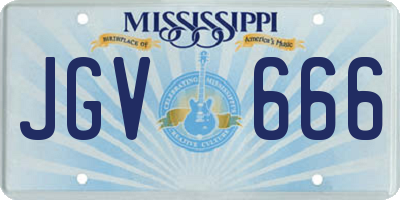 MS license plate JGV666