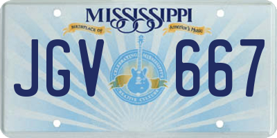 MS license plate JGV667