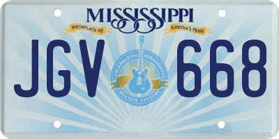 MS license plate JGV668