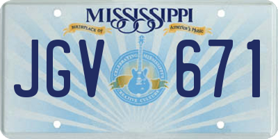 MS license plate JGV671