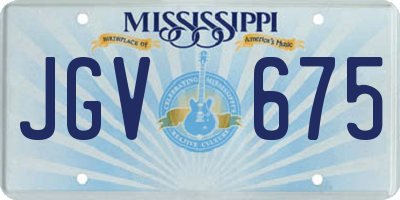 MS license plate JGV675