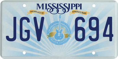 MS license plate JGV694