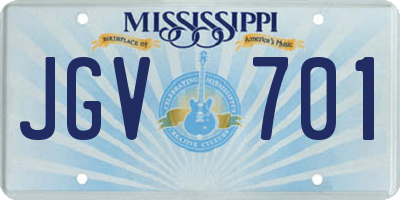 MS license plate JGV701