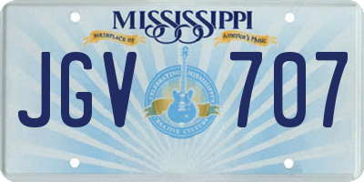 MS license plate JGV707