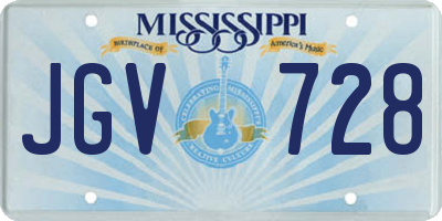 MS license plate JGV728