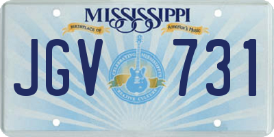 MS license plate JGV731