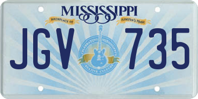 MS license plate JGV735