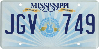 MS license plate JGV749