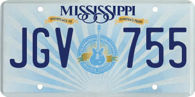 MS license plate JGV755