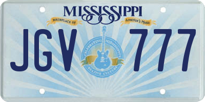 MS license plate JGV777