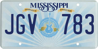 MS license plate JGV783