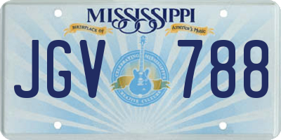 MS license plate JGV788