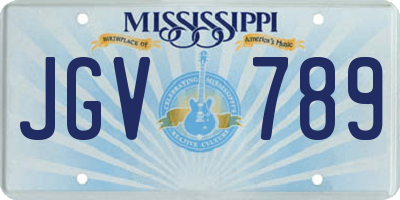 MS license plate JGV789