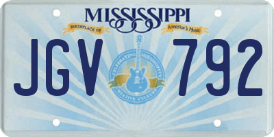 MS license plate JGV792
