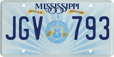 MS license plate JGV793