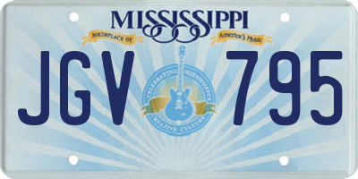 MS license plate JGV795