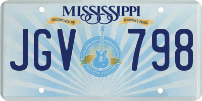MS license plate JGV798