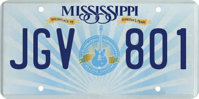MS license plate JGV801