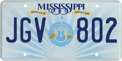 MS license plate JGV802