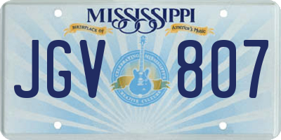 MS license plate JGV807