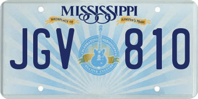 MS license plate JGV810