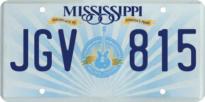 MS license plate JGV815