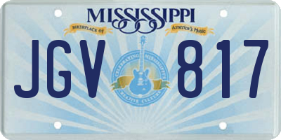 MS license plate JGV817