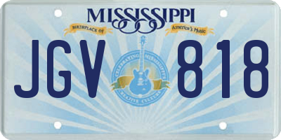 MS license plate JGV818
