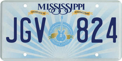 MS license plate JGV824