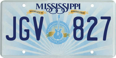 MS license plate JGV827