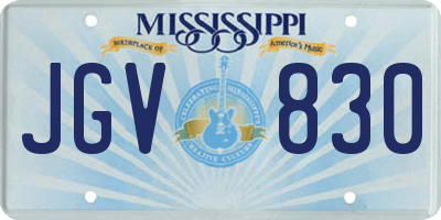 MS license plate JGV830