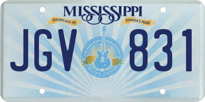 MS license plate JGV831