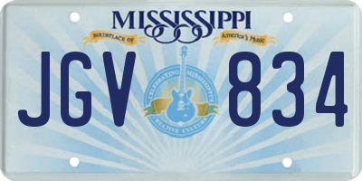 MS license plate JGV834