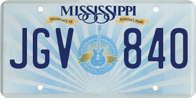 MS license plate JGV840