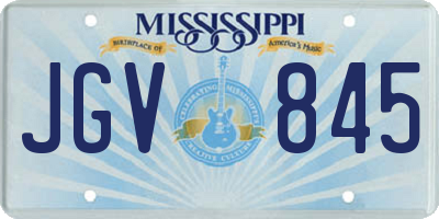 MS license plate JGV845
