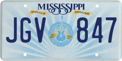 MS license plate JGV847