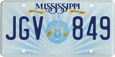 MS license plate JGV849