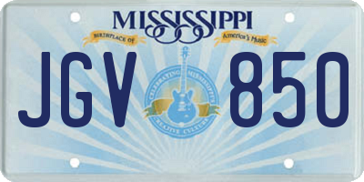MS license plate JGV850