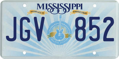 MS license plate JGV852