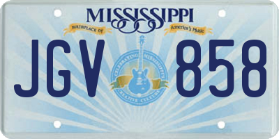 MS license plate JGV858