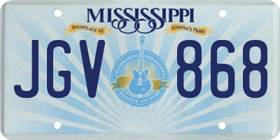 MS license plate JGV868