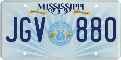 MS license plate JGV880