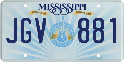 MS license plate JGV881